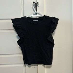 Black ruffle top